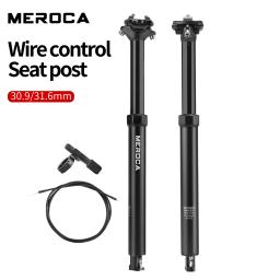 Meroca bicicleta conta-gotas espigão 30.9/31.6x425mm cabo de roteamento interno controle remoto elevador tubo do assento mtb selim - Image 1