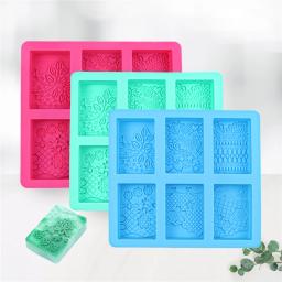 Moldes de sabão de silicone com padrões mistos do laço, perfeito para DIY Retângulo Sabão Making, Home Decor Artesanato, 6 Cavidade - Image 6