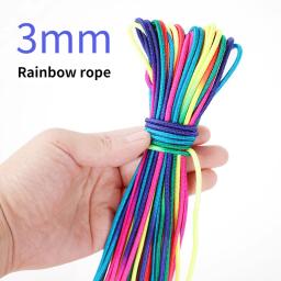 Cabo De Corda Do Arco-íris para Pulseira Paracord, Presente Artesanal, Cordão, Varal, Acessórios De Artesanato De DIY, Núcleo De Um Fio, Dia, 3mm - Image 3