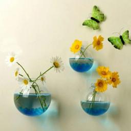 Vidro transparente Wall Mounted Vaso, semi Circular Fish Tank, Micro Paisagem, Garrafa Ecológica, Arranjo Flor Garrafa, 1 Pc - Image 2
