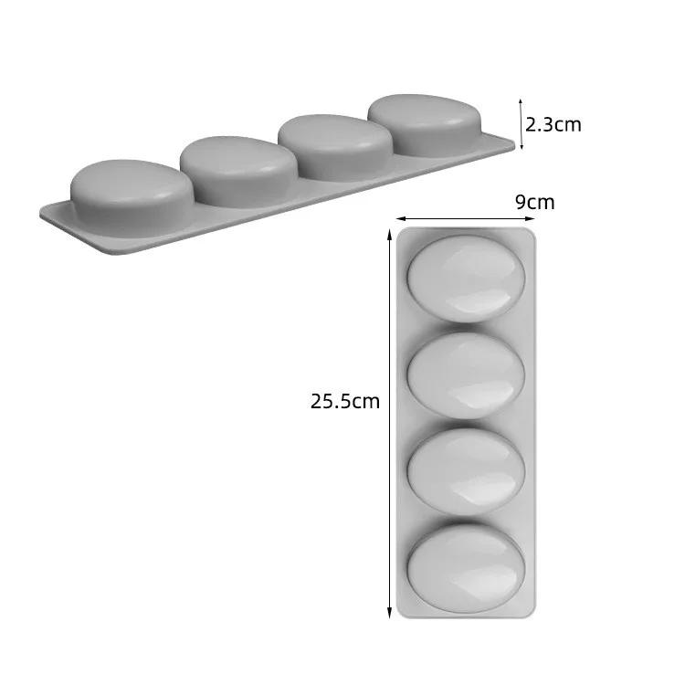 Molde de sabão de silicone oval/redondo/retângulo de 4 cavidades para fazer sabão artesanal, chocolate, velas de sabão e gelatina marrom - Image 1
