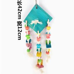 Brinquedos para animais de estimação, papagaio gnawing, brinquedos diy, garra, halteres de pata, cor de corda de madeira, estação de balanço, brinquedo de corda - Image 5