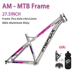 Bolany quadro de cauda dura 27.5 polegadas ultraleve 6061 liga alumínio mountain bike am mtb quadro 142x12mm através do eixo conjunto tigela livre - Image 1