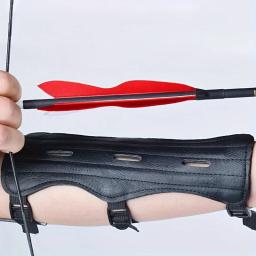 Equipamento de tiro com arco em couro, Proteção Antebraço, Seguro, Ajustável, Arco, Flecha, Caça, Tiro, Acessórios de Treinamento, Protetor - Image 4