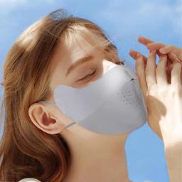 Mulheres homens protetor solar capa facial esportes ao ar livre ciclismo respirável lavável reutilizável gelo seda cobrindo riging caça caminhadas - Image 5