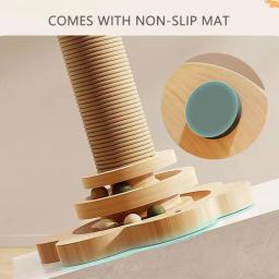 Arranhador de madeira para gatos Arranhador de sisal Brinquedos de mesa giratória Resistente ao desgaste Suprimentos de treinamento para gatos engraçados - Image 6