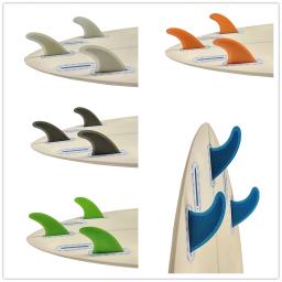 Conjunto de tri fin abas únicas barbatanas s/m/l barbatanas de surf prancha de surf fin laranja/amarelo/azul/cinza/verde com logotipo preto favo de mel de fibra de vidro - Image 4