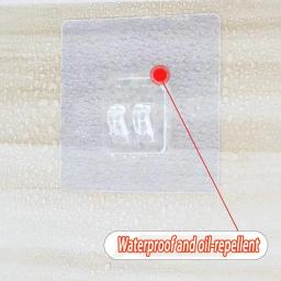 Ganchos autoadesivos transparentes, suporte de suspensão, gancho de prateleira para cozinha, banheiro, rack de armazenamento de parede, adesivos de fixação, 10 peças - Image 5