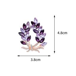 Broche flor roxa strass para mulheres, Alfinete clássico de luxo para meninas, broche versátil, acessórios de vestuário, elegante - Image 6