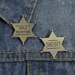 Honra Medalha Comemorativa Peito, Estrela Hexagonal, Criativo Sheriff Metal Badge, Acessórios Personalizados, Novo Produto - Image 1