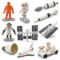 Astronauta nave espacial foguete modelo figura, simulado figura, decoração estatueta, brinquedo, lote de 10pcs - Image 3