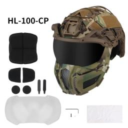 Rápido capacete totalmente protegido versão removível óculos máscara, Circunferência da cabeça ajustável, Equipamento de proteção Prop - Image 5