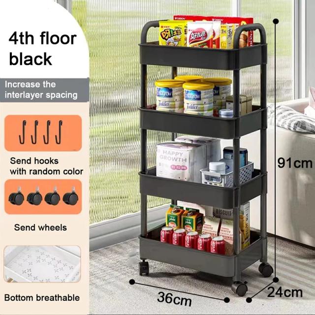 Carrinho de Armazenamento Multi-Camada para Casa: Rack Rolante Compacto e Versátil