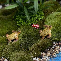 2 pçs mini tartaruga do mar estatuetas resina tartaruga miniaturas micro paisagem jardim musgo bonsai ornamentos tanque de peixes casa mesa decoração - Image 6