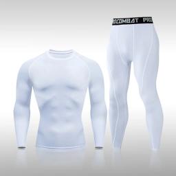 Conjunto de roupas esportivas, kit, de compressão, ideal para treino de mma, corrida, academia, treino fitness, 2 unidades - Image 2