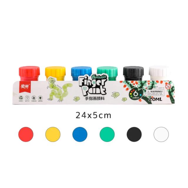 Kit de Pigmentos para Pintura a Dedo Infantil - Aquarela Lavável Artesanal 20ml para Criatividade Doodle DIY