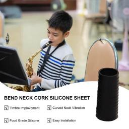 Saxofone pescoço capa de silicone sax curvo pescoço protetor hermético tubo de silicone hermético e seguro saxofone pescoço manga de cortiça - Image 5