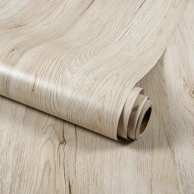Papel de parede adesivo de vinil impermeável com estampa de madeira para decoração de móveis 55cm de largura