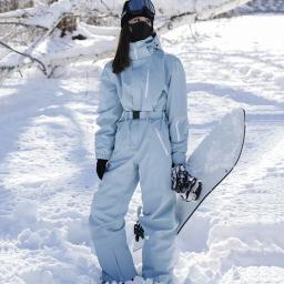 Inverno novos suítes de esqui casal à prova dwaterproof água neve macacão feminino quente agasalho de esqui ao ar livre à prova vento snowboard roupas - Image 1