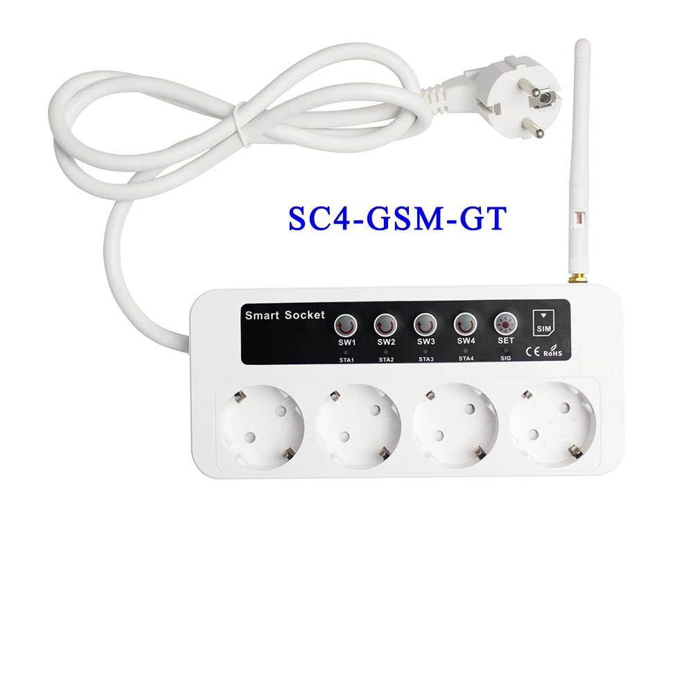 Gsm sms inteligente controle remoto interruptor de alimentação tomada jack 4 canal porto SC4-GSM-GT para controle temperatura água aquecimento - Image 1