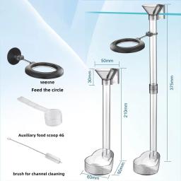 Alimentador de peixes de aquário acrílico Kit de tubo transparente Multifuncional, grande capacidade Dispenser de alimentos para aquário Alimentadores de camarão - Image 5