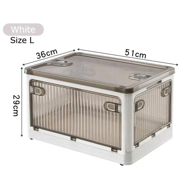 Caixa de Armazenamento Dobrável com Rodas - Organizador Empilhável para Casa com Grande Capacidade para Livros, Lanches e Brinquedos