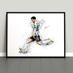 Abstrato aquarela atleta Poster Print, Lionel Messi Mbappé e Neymar, Pintura em tela, Wall Art for Living Room, Home Decor - Image 4