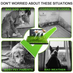 Almofadas de Treinamento de Grama Artificial com Pee Baffle, Alternativa Reutilizável para Cachorro, Caixa De Litter De Cão Portátil, Potty, 2 Pcs - Image 3