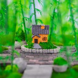 Miniatura Simulado Lawn Bouquet, Castelo de Tijolos, Micro Paisagem, Ornamentos para Decorações Home, DIY Acessórios, Estatueta - Image 3