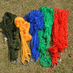Rede de Nylon Portátil com Rede De Malha, Cama De Dormir, Hamaca, Viagem Ao Ar Livre, Camping, Azul, Verde, Vermelho Hamac - Image 6