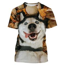 Engraçado Cão de Estimação Camisetas Husky Animal 3D Print Streetwear Homens Mulheres Moda Oversized Manga Curta T Shirt Crianças Tees Tops Roupas - Image 5