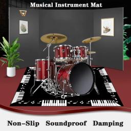 Tapete de notas musicais e teclas de piano, tapete com tema musical preto e branco, tapete antiderrapante para sala de estar, decoração de estúdio de música - Image 2