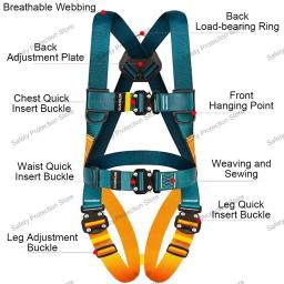 Five Point High Altitude Work Safety Harness Cinto De Segurança De Corpo Inteiro Treinamento De Escalada Ao Ar Livre, Construção Proteger O Equipamento - Image 4