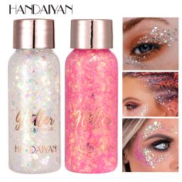 Conjunto de gel de glitter corporal com lantejoulas de sereia, maquiagem corporal líquida com glitter holográfico de longa duração para mulheres, gel de glitter facial à prova d'água - Image 5