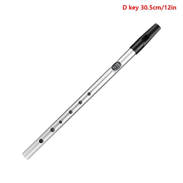 Flauta de Metal 6 Furos Chave C/D para Iniciantes - Instrumento Musical Inglês 1 unidade