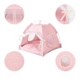 Dobrável Princesa Cama Gato, Dreamlike Ventile, Barraca Kitty, Cesta Camas Cão, Casas Filhote Bonito, Almofada Casa, Pet Shop - Image 5