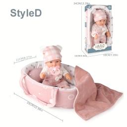 Conjunto de boneca bebê de 12 ''/30 cm em caixa de presente com acessórios chupeta rosa, brinquedo de boneca reborn de vinil, presente de Natal para menina menino criança - Image 4