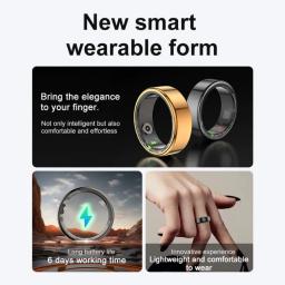 Xiaomi mijia r02 anel inteligente monitor de saúde freqüência cardíaca ip68 3atm à prova dip68 água multi modos esportivos rastreador de oxigênio no sangue para homens - Image 3