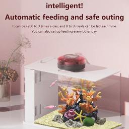 Alimentador automático de peixes para aquário, Dispensador de alimentos com temporizador, Alimentador temporizador recarregável, Alimentador do método de display LCD - Image 3