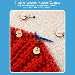 Conjunto de agulhas de tricô circular, Artesanato DIY, Agulha de tricô com padrão azul, Organizador para costura escurecimento - Image 2