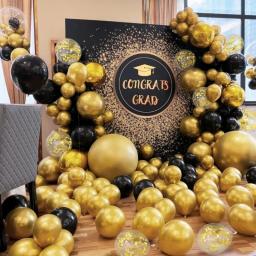 Balões mistos de lantejoulas infantil e adulto, dourado e preto, festa de aniversário e casamento, graduação, chuveiro de bebê, 15 unid, 60 unid - Image 3