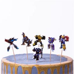 Conjunto de decoração para bolo de aniversário, conjunto de 25 peças, com varas, robô, chá de bebê, presente do bebê - Image 6
