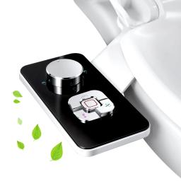Bidé Self-Cleaning Saniet Seat Fixação, Ultra-fino, Não elétrico, Bicos Duplos, Frontal, Lavagem Traseira, Água Fria, Higiene Pessoal - Image 1