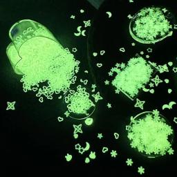 Luminous epóxi resina de enchimento lantejoulas, lua e estrelas Glitters, DIY Silicone Mold, Nail Art, Jóias Fazendo Decoração, 3mm, 1000Pcs, Lot - Image 1