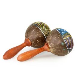 Instrumento de percussão educacional com martelo de areia para crianças Casca de coco Maracas de madeira Rumba Shaker - Image 6