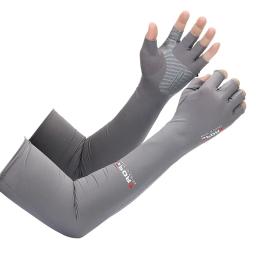 Mangas de braço para ciclismo, corrida, pesca, escalada, sol, proteção uv, gelo, legal, com punho de 5 dedos, 1 par - Image 4