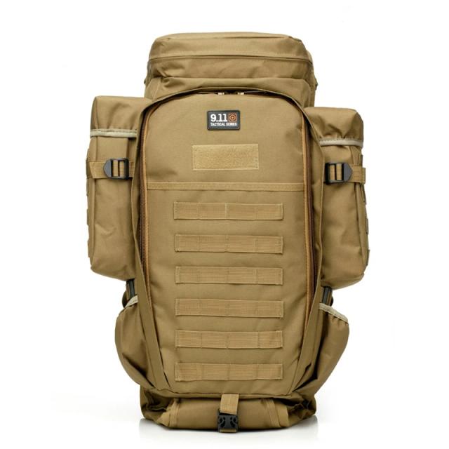 Mochila Tática Multifuncional 911 60L para Viagens, Trekking e Caça com Grande Capacidade e Compartimentos para Rifles