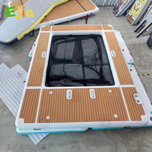 Plataforma Flutuante Inflável Antiderrapante para Iates - Piscina no Mar, 13ft (4m) com Rede e Frete Grátis