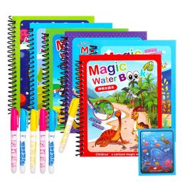 Livro mágico com caneta d'água para crianças, livro de colorir reutilizável, brinquedos montessorianos, brinde de educação infantil - Image 2