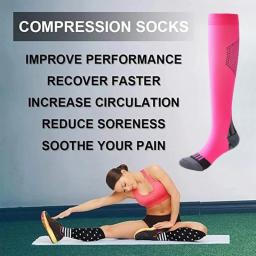 Novas meias de compressão cabem futebol, meias masculinas, varizes, mulheres grávidas, enfermagem médica joelho meias altas - Image 4